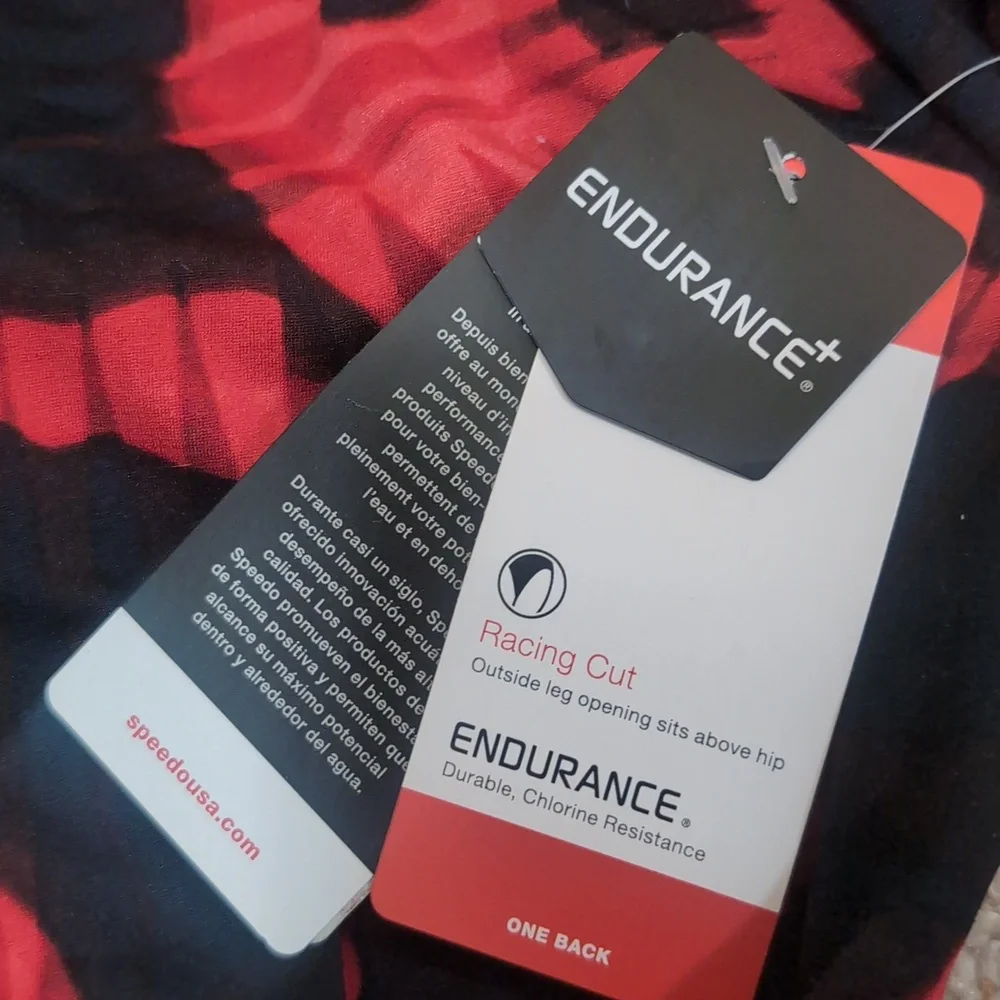 Speedo Red 24 Endurance+Reflected One Back Competition Swim Suit